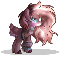 Size: 1050x971 | Tagged: safe, artist:macaroonburst, derpibooru import, oc, oc:mint, deer pony, original species, clothes, female, simple background, solo, sweater, transparent background