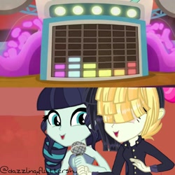 Size: 1080x1080 | Tagged: safe, derpibooru import, edit, edited screencap, screencap, coloratura, songbird serenade, equestria girls, my little pony: the movie, rainbow rocks, alternate universe, equestria girls-ified