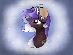 Size: 2048x1536 | Tagged: safe, artist:melonseed11, derpibooru import, oc, deer pony, original species, bust, female, mare, portrait, solo