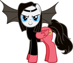 Size: 1955x1695 | Tagged: safe, artist:grapefruitface1, derpibooru import, oc, oc:piper angel blueblood, pony creator, clothes, costume, genesis, looking at you, peter gabriel, simple background, solo, transparent background