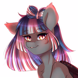 Size: 3000x3000 | Tagged: safe, artist:yuozka, derpibooru import, oc, oc only, oc:midnight rush, bat pony, pony, bat pony oc, beauty mark, female, mare, solo