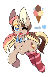 Size: 2000x3000 | Tagged: safe, artist:mimisaurusrex, derpibooru import, oc, oc only, oc:nina politan, unicorn, bowtie, clothes, female, simple background, socks, solo, striped socks, transparent background