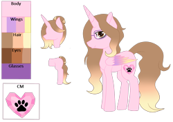 Size: 1760x1248 | Tagged: safe, artist:cindydreamlight, derpibooru import, oc, oc:cindy, alicorn, pony, female, glasses, mare, reference sheet, simple background, solo, transparent background