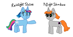 Size: 954x494 | Tagged: safe, artist:ask-rainlight-shine, derpibooru import, oc, oc:night shadow, oc:rainlight shine, unicorn, magical lesbian spawn, offspring, parent:rainbow dash, parent:twilight sparkle, parents:twidash, tumblr