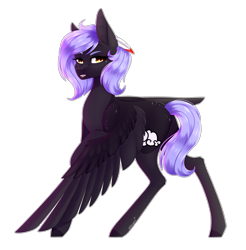 Size: 2359x2401 | Tagged: safe, artist:ohhoneybee, derpibooru import, oc, oc:cloudy night, pegasus, pony, female, high res, mare, simple background, solo, transparent background