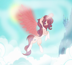 Size: 1600x1438 | Tagged: safe, artist:rose-moonlightowo, derpibooru import, oc, oc:yennaria, pony, unicorn, artificial wings, augmented, female, magic, magic wings, mare, solo, wings