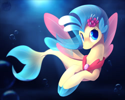 Size: 900x720 | Tagged: safe, artist:skyheavens, derpibooru import, princess skystar, seapony (g4), my little pony: the movie, cute, female, looking at you, skyabetes, solo, underwater, water