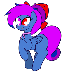 Size: 6141x6880 | Tagged: safe, artist:binary6, derpibooru import, oc, oc only, pegasus, pony, absurd resolution, bow, female, freckles, heterochromia, simple background, solo, tongue out, transparent background