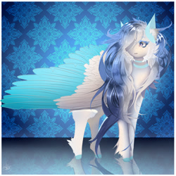 Size: 3000x3000 | Tagged: safe, artist:lyunnala, derpibooru import, oc, pegasus, pony, female, mare, solo, wings