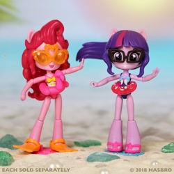 Size: 1080x1080 | Tagged: safe, derpibooru import, pinkie pie, sci-twi, twilight sparkle, better together, equestria girls, clothes, doll, duo, equestria girls minis, official, swimsuit, toy