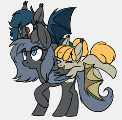 Size: 2880x2828 | Tagged: safe, artist:robiinart, derpibooru import, oc, oc only, oc:angel tears, oc:luca, oc:speck, bat pony, climbing, eye clipping through hair, family, female, filly, group, mare, mother and child, mother and daughter, parent and child