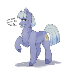 Size: 1024x1024 | Tagged: safe, artist:nettlebug, derpibooru import, limestone pie, earth pony, pony, alternate cutie mark, alternate hairstyle, alternate universe, chest fluff, female, mare, raised hoof, simple background, solo, white background