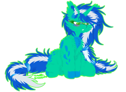 Size: 1024x749 | Tagged: safe, artist:vanillaswirl6, derpibooru import, oc, oc only, oc:rain dance, pony, unicorn, cheek fluff, chest fluff, commission, ear fluff, female, fluffy, hair accessory, hoof fluff, leg fluff, looking down, sad, simple background, sitting, solo, transparent background