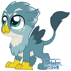 Size: 600x597 | Tagged: safe, artist:tambelon, derpibooru import, oc, oc only, griffon, cute, male, ocbetes, offspring, parent:gabby, parent:gallus, parents:gabbus, solo