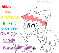 Size: 1500x1332 | Tagged: safe, artist:php115, derpibooru import, oc, oc only, oc:confetti cannon, comic:flightcamp, balloon (inanimate insanity), chest fluff, comic sans, fusion, inanimate insanity, joke art, male, meme, ms paint, paper (inanimate insanity), rainbow, wat