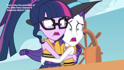 Size: 2208x1242 | Tagged: safe, derpibooru import, screencap, rarity, sci-twi, twilight sparkle, better together, equestria girls