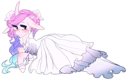 Size: 2145x1357 | Tagged: safe, artist:affurro, derpibooru import, oc, oc only, pony, unicorn, clothes, curved horn, dress, simple background, solo, transparent background