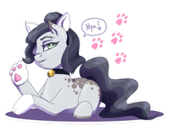 Size: 1017x786 | Tagged: safe, artist:xxcommandershepardxx, derpibooru import, oc, oc only, oc:jaded radiance, earth pony, pony, cat ears, collar, colored hooves, female, mare, paw gloves, paw prints, paws, simple background, solo, transparent background