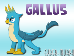 Size: 2352x1776 | Tagged: safe, artist:cyber-murph, derpibooru import, gallus, griffon, school daze, season 8, male, signature, solo