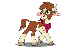Size: 2560x1650 | Tagged: safe, artist:xphil1998, derpibooru import, arizona cow, cow, them's fightin' herds, bandana, cloven hooves, community related, female, raised hoof, simple background, solo, transparent background