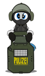 Size: 1536x2560 | Tagged: safe, artist:xphil1998, derpibooru import, oc, oc only, oc:trigger hooves, earth pony, pony, blitz (r6s), clothes, crossover, helmet, police, rainbow six siege, shield, simple background, solo, transparent background, uniform