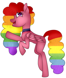 Size: 1121x1317 | Tagged: safe, artist:bluemoonbluepony, derpibooru import, oc, pegasus, pony, female, magical lesbian spawn, mare, offspring, parent:pinkie pie, parent:rainbow dash, parents:pinkiedash, rainbow hair, simple background, solo, transparent background