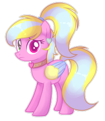 Size: 1720x1984 | Tagged: safe, artist:poppyglowest, derpibooru import, oc, oc only, oc:cloudy sunshine, pegasus, pony, colored wings, female, heterochromia, mare, multicolored wings, ponytail, simple background, solo, transparent background, two toned wings