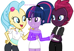 Size: 1024x713 | Tagged: safe, artist:mrssparkzzs, derpibooru import, princess skystar, tempest shadow, twilight sparkle, equestria girls, my little pony: the movie, base used, equestria girls-ified