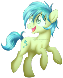 Size: 4619x5707 | Tagged: safe, artist:kimmyartmlp, derpibooru import, sandbar, earth pony, pony, school daze, absurd resolution, happy, male, open mouth, simple background, solo, speedpaint available, stallion, transparent background, watermark