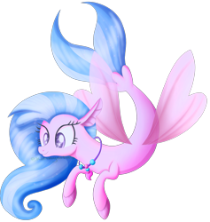 Size: 2743x2894 | Tagged: safe, artist:kimmyartmlp, derpibooru import, silverstream, seapony (g4), school daze, season 8, female, necklace, simple background, solo, speedpaint available, transparent background, watermark