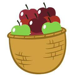 Size: 4461x4577 | Tagged: safe, artist:sofunnyguy, derpibooru import, absurd resolution, apple, apple basket, basket, food, fruit, green apple, no pony, object, red apple, resource, simple background, transparent background, vector