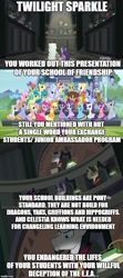 Size: 500x1125 | Tagged: safe, derpibooru import, edit, edited screencap, screencap, chancellor neighsay, twilight sparkle, twilight sparkle (alicorn), alicorn, school daze, op has a point, screencap comic