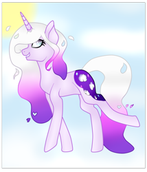 Size: 1110x1294 | Tagged: safe, artist:cindydreamlight, derpibooru import, oc, oc:dreamy crystal, pony, unicorn, cloud, female, mare, solo