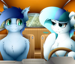 Size: 3500x3000 | Tagged: safe, artist:colarix, derpibooru import, oc, oc only, oc:colarix, oc:johan, bat pony, car, chest fluff, fangs