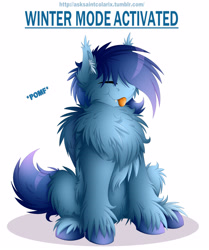 Size: 2550x3050 | Tagged: safe, artist:colarix, derpibooru import, oc, oc only, oc:johan, bat pony, pony, :3, :p, :t, belly fluff, cheek fluff, chest fluff, ear fluff, excessive fluff, eyes closed, fangs, fluffy, impossibly large chest fluff, leg fluff, male, pomf, shoulder fluff, silly, simple background, smiling, solo, stallion, tongue out, unshorn fetlocks, white background, wing fluff, winter fluff