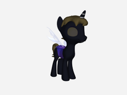 Size: 2000x1500 | Tagged: safe, artist:damiranc1, derpibooru import, oc, oc only, oc:damiranc1, changeling, 3d, 3d pony creator, brown eyes, brown mane, changeling oc, fangs, happy, insect wings, male, simple background, transparent background, transparent wings