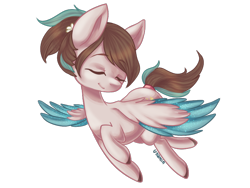 Size: 800x600 | Tagged: safe, artist:usamin, derpibooru import, oc, oc only, oc:ether net, pegasus, pony, commission, eyes closed, flying, gliding, simple background, solo, spread wings, transparent background, two toned wings, wings, ych result