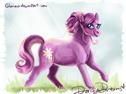 Size: 1024x761 | Tagged: safe, artist:gloriaus, derpibooru import, daisy dreams, pony, simple background, solo