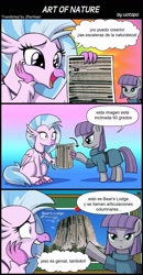 Size: 800x1540 | Tagged: safe, artist:uotapo, derpibooru import, maud pie, silverstream, classical hippogriff, hippogriff, school daze, link to translation in the comments, spanish, translation request