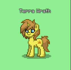 Size: 1121x1104 | Tagged: safe, artist:nguyendeliriam, derpibooru import, oc, oc:terra wrath, pony, unicorn, female, pony town, pose, standing