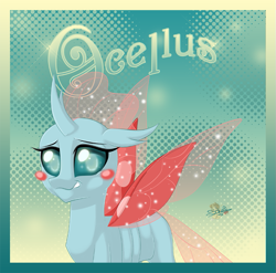 Size: 811x800 | Tagged: safe, artist:unisoleil, derpibooru import, ocellus, changedling, changeling, school daze, blush sticker, blushing, cute, diaocelles, solo