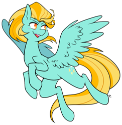 Size: 879x903 | Tagged: safe, artist:egophiliac, derpibooru import, lightning dust, pegasus, pony, female, flying, looking back, mare, signature, simple background, solo, transparent background