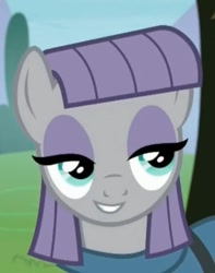Size: 569x723 | Tagged: safe, derpibooru import, screencap, maud pie, earth pony, pony, the maud couple, cropped, maudabetes, smiling, solo, when she smiles