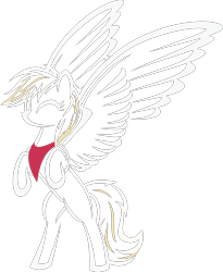 Size: 3000x3667 | Tagged: safe, artist:up1ter, derpibooru import, oc, oc:wing nut, pegasus, pony, lineart, neckerchief, partial color, rearing, simple background, solo, transparent background