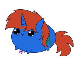 Size: 2300x2000 | Tagged: safe, artist:lullabytrace, derpibooru import, oc, oc only, oc:cyberpon3, pony, unicorn, :3, blob, blob ponies, blob pony, chubbie, cute, male, simple background, solo, stallion, transparent background