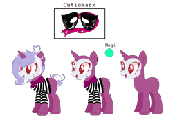 Size: 932x658 | Tagged: safe, artist:themisslittledevil, derpibooru import, oc, oc:mimi, unicorn, bald, clothes, female, mare, mime, reference sheet, shirt, simple background, solo, transparent background