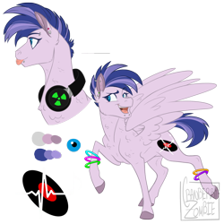 Size: 1500x1500 | Tagged: safe, artist:cranberry--zombie, derpibooru import, oc, oc only, oc:electronica, pegasus, pony, female, headphones, mare, reference sheet, simple background, solo, transparent background