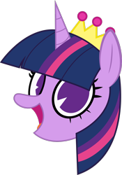 Size: 1050x1500 | Tagged: safe, artist:binkyt11, derpibooru import, twilight sparkle, twilight sparkle (alicorn), alicorn, pony, the maud couple, .svg available, bust, crown, female, i never learned to read, inkscape, jewelry, looking at you, mare, pacman eyes, regalia, simple background, smiling, solo, svg, transparent background, vector