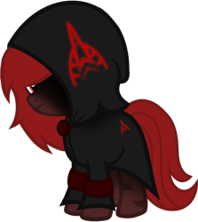 Size: 1280x1434 | Tagged: safe, artist:fletcherthehuntress, derpibooru import, oc, oc:bloodcast, pony, cloak, clothes, female, filly, simple background, solo, transparent background, vector