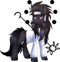 Size: 1024x1066 | Tagged: safe, artist:scarlet-spectrum, derpibooru import, oc, oc only, earth pony, pony, clothes, commission, digital art, jinchuriki, male, naruto, naruto shippuuden, sage of the six paths, simple background, smiling, solo, stallion, standing, transparent background, truth seeking orbs